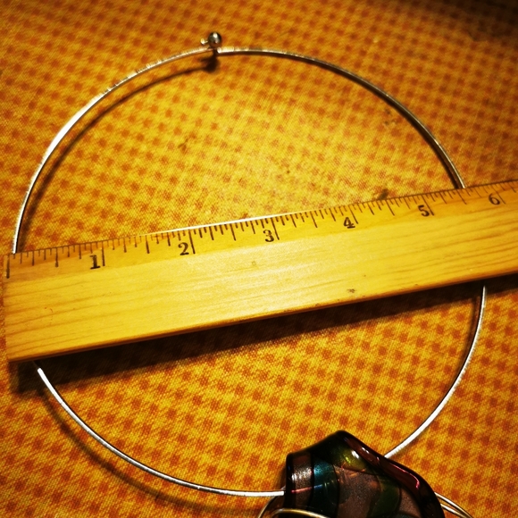 Artisan Created Art Glass and Wire Wrapped Choker Necklace - Picture 13 of 14